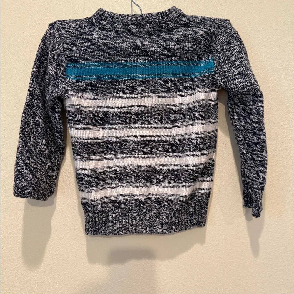 Gymboree Blue and White Striped Sweater with Teal Accent